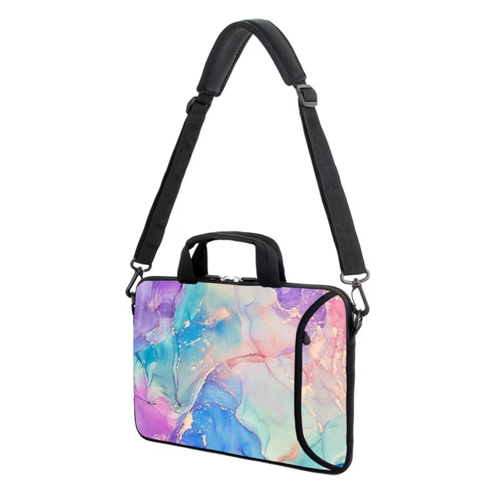 Laptop Sleeve 15” w/Adjustable & Detachable Shoulder Strap-MARBLE